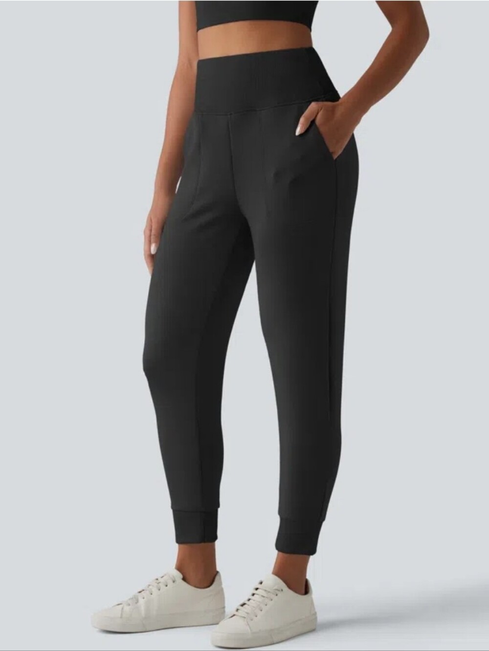 Halara SpacerTek High Waisted Tummy Control Tapered Casual Joggers with Pockets